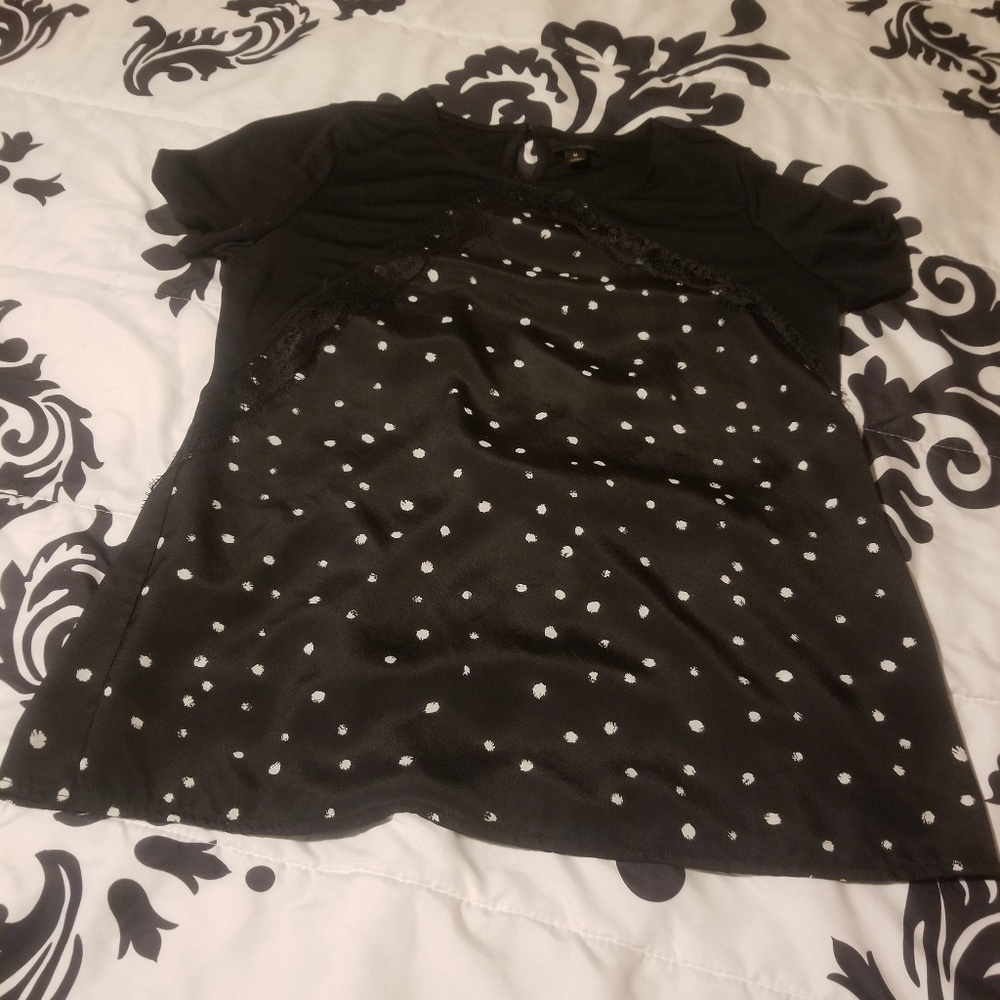 Black polk a dot shirt